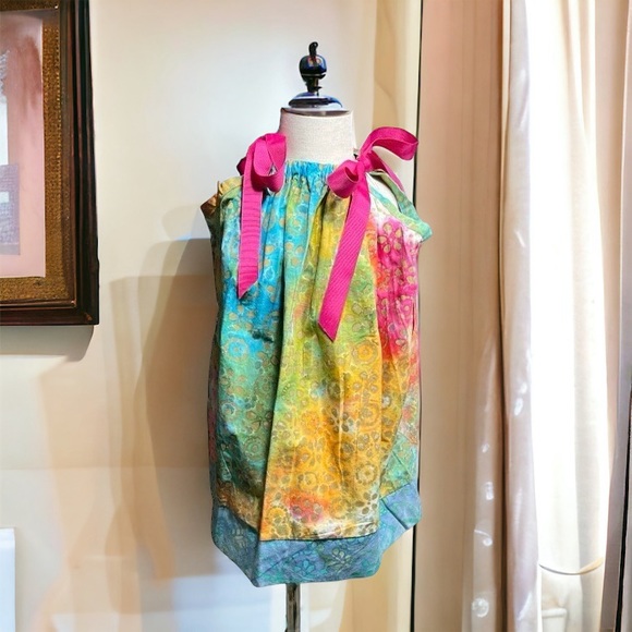 3 Year Old/3T - Batik Pillowcase Dress -Handmade by Me.  NEW - Picture 2 of 3